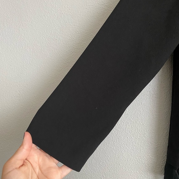 Zara Top Size Small Black V-Neck Long Sleeve Fringe Neutral Office Business Work - Picture 4 of 8